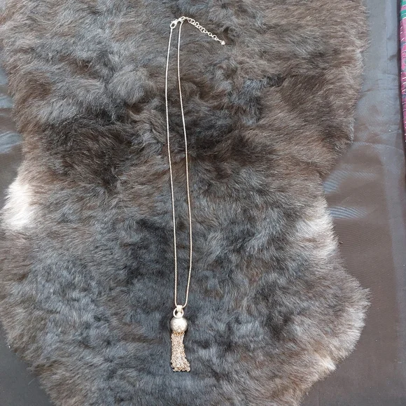 Brighton silver necklace with tassels, beautiful design, statement piece! - Picture 3 of 4